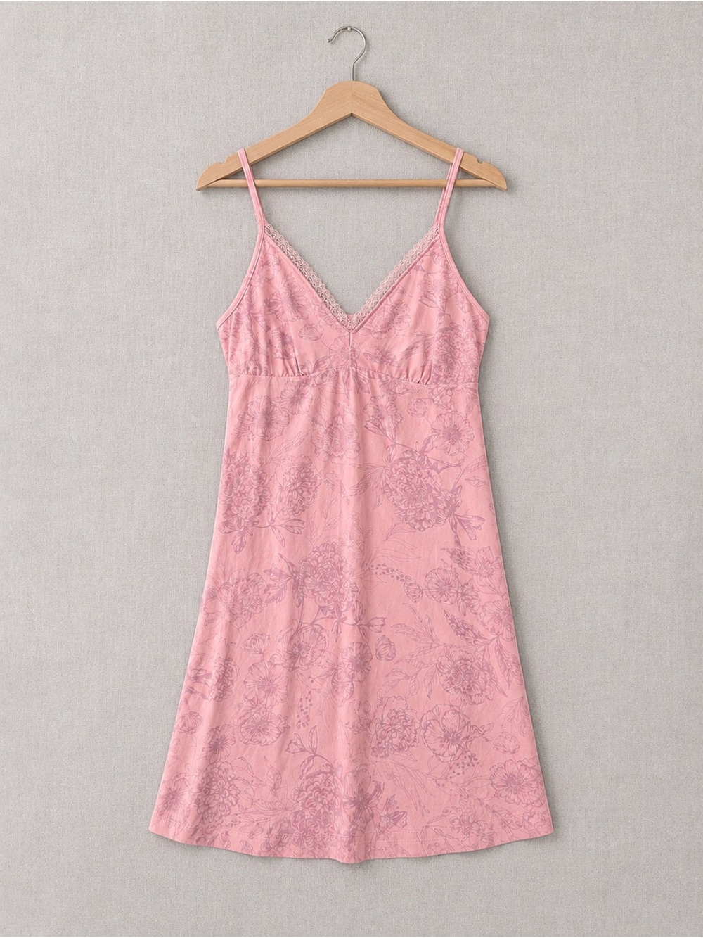 🍒3/33$ La Vie En Rose Pink Floral Lace-Trim Chemise